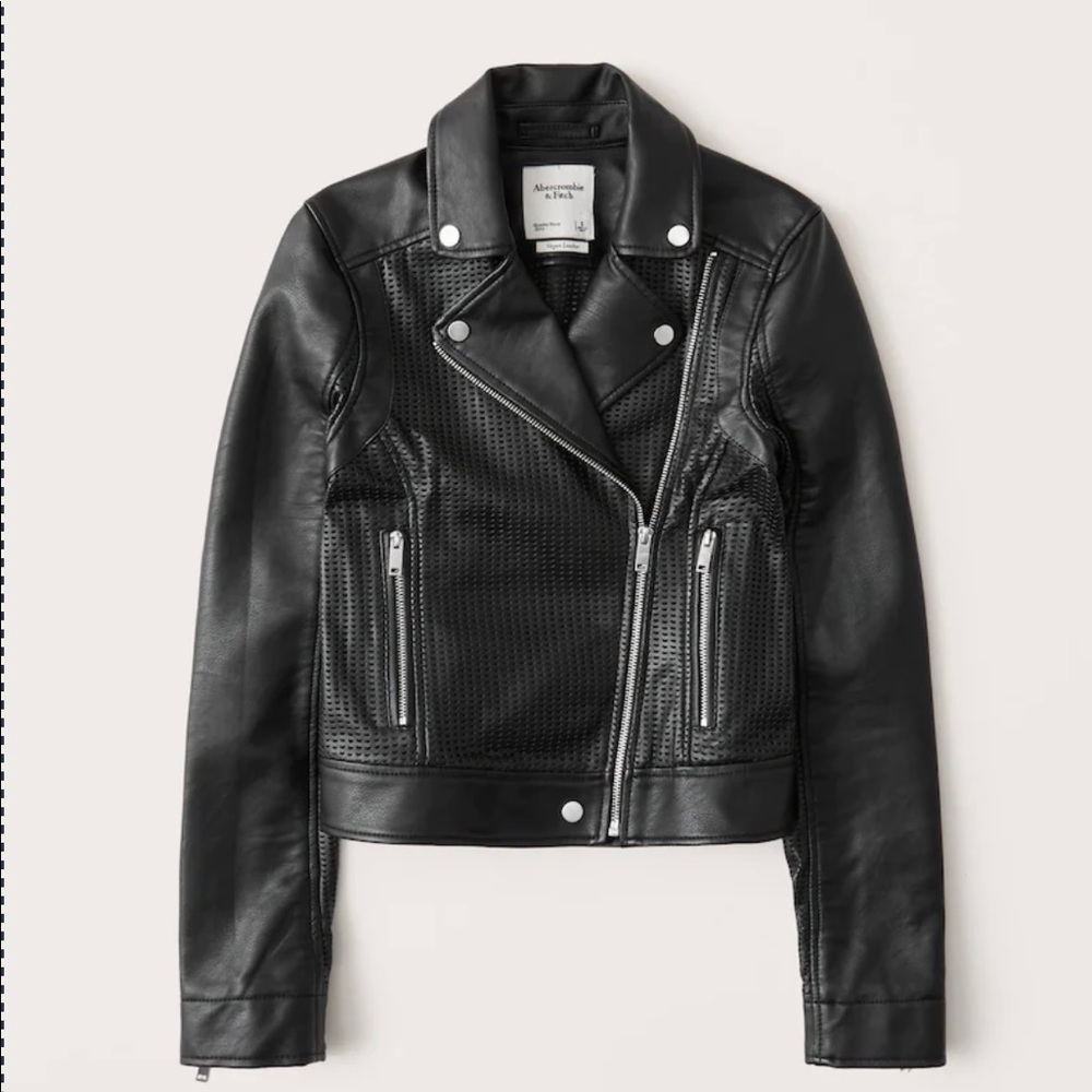 NWT Abercrombie Vegan Leather Biker Jacket